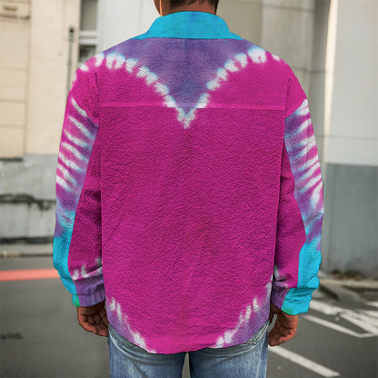 Colorful Heart Tie Dye Print Men's Shirt Jacket