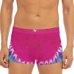 Colorful Heart Tie Dye Print Men's Short Boxer Briefs