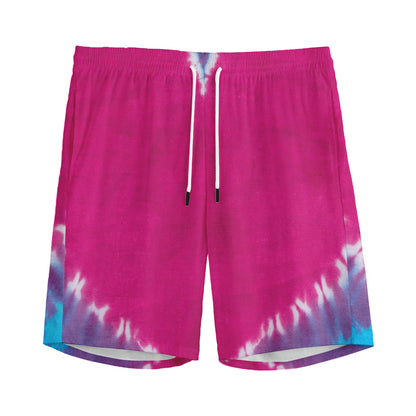 Colorful Heart Tie Dye Print Men's Sports Shorts