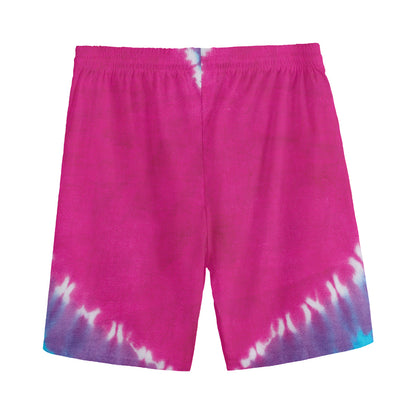 Colorful Heart Tie Dye Print Men's Sports Shorts