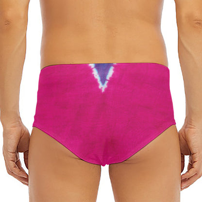 Colorful Heart Tie Dye Print Men's Triangle Swim Briefs