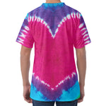 Colorful Heart Tie Dye Print Men's Velvet T-Shirt