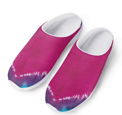 Colorful Heart Tie Dye Print Mesh Casual Shoes