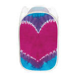 Colorful Heart Tie Dye Print Mesh Laundry Hamper