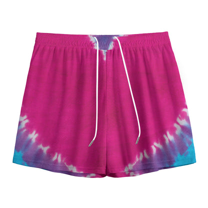 Colorful Heart Tie Dye Print Mesh Shorts