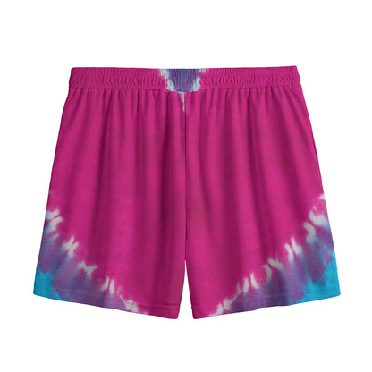 Colorful Heart Tie Dye Print Mesh Shorts