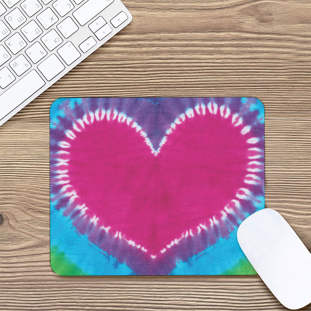 Colorful Heart Tie Dye Print Mouse Pad