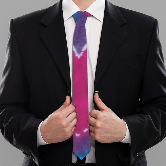 Colorful Heart Tie Dye Print Necktie