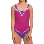 Colorful Heart Tie Dye Print One Piece Swimsuit