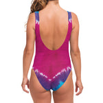 Colorful Heart Tie Dye Print One Piece Swimsuit