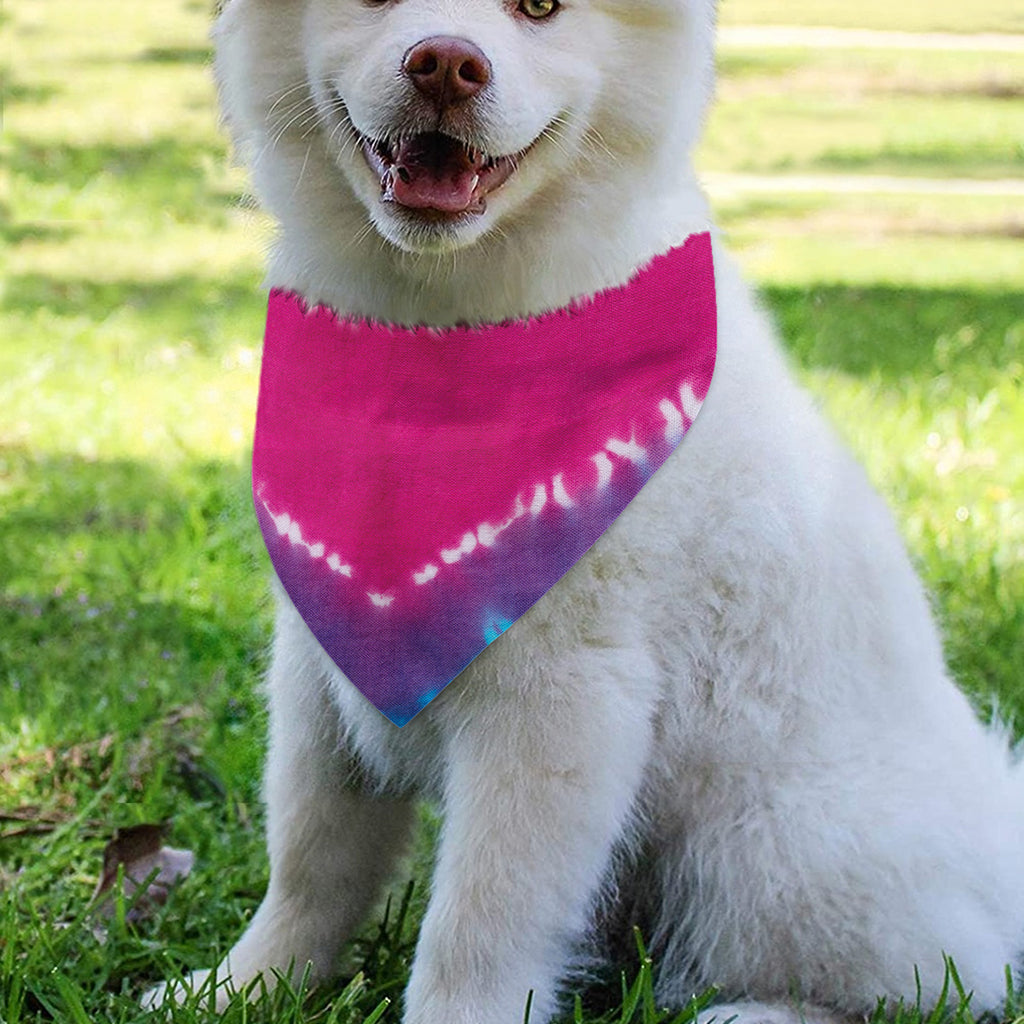 Colorful Heart Tie Dye Print Over The Collar Dog Bandana