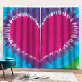 Colorful Heart Tie Dye Print Pencil Pleat Curtains