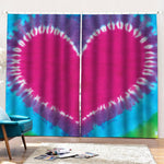 Colorful Heart Tie Dye Print Pencil Pleat Curtains