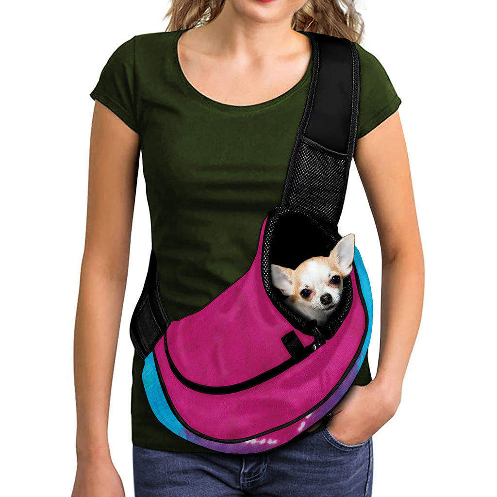 Colorful Heart Tie Dye Print Pet Sling Carrier