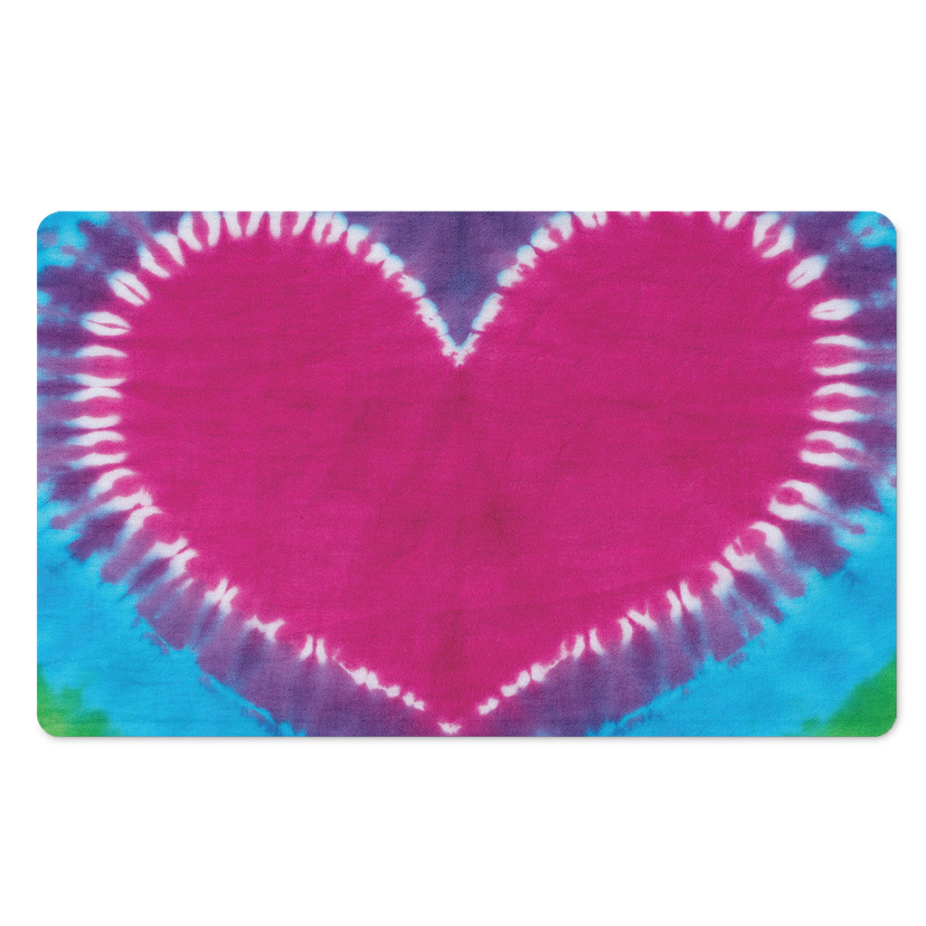 Colorful Heart Tie Dye Print Polyester Doormat