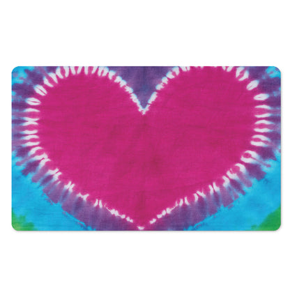 Colorful Heart Tie Dye Print Polyester Doormat
