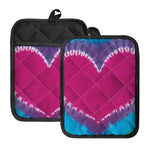 Colorful Heart Tie Dye Print Pot Holders With Pocket