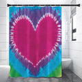 Colorful Heart Tie Dye Print Premium Shower Curtain