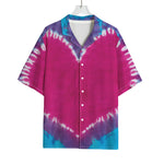 Colorful Heart Tie Dye Print Rayon Hawaiian Shirt