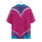 Colorful Heart Tie Dye Print Rayon Hawaiian Shirt