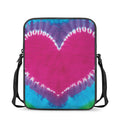 Colorful Heart Tie Dye Print Rectangular Crossbody Bag