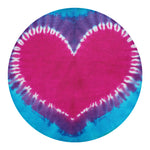Colorful Heart Tie Dye Print Round Blanket