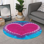 Colorful Heart Tie Dye Print Round Rug