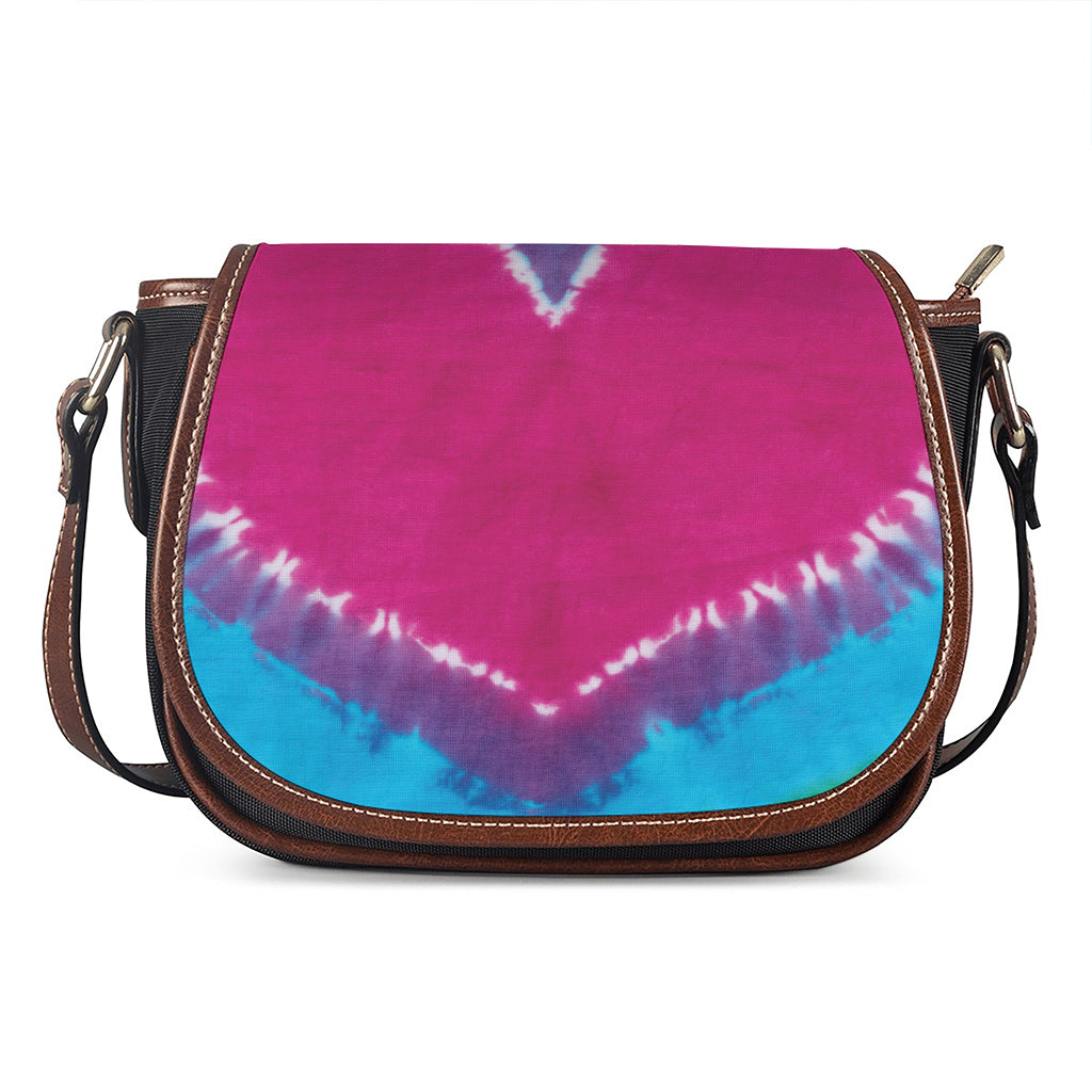 Colorful Heart Tie Dye Print Saddle Bag