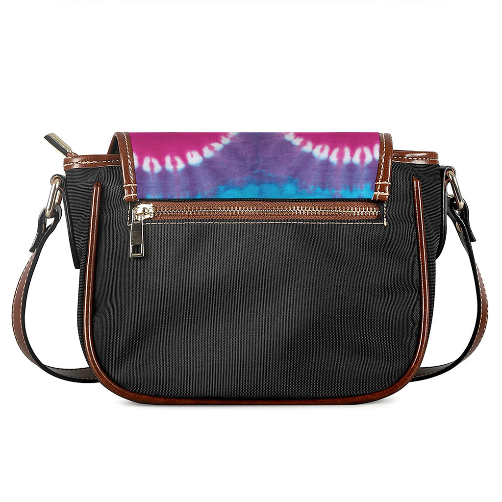 Colorful Heart Tie Dye Print Saddle Bag