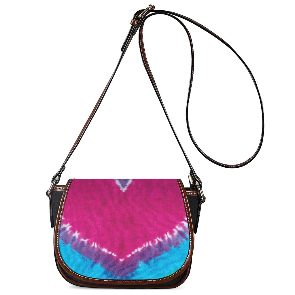 Colorful Heart Tie Dye Print Saddle Bag