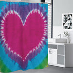 Colorful Heart Tie Dye Print Shower Curtain