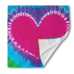 Colorful Heart Tie Dye Print Silk Bandana