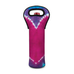 Colorful Heart Tie Dye Print Single Neoprene Wine Tote
