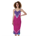 Colorful Heart Tie Dye Print Slim Fit Midi Cami Dress