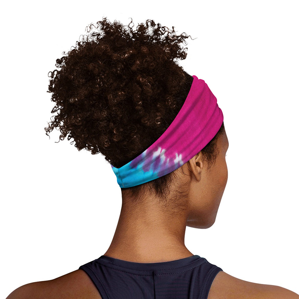 Colorful Heart Tie Dye Print Sports Headband