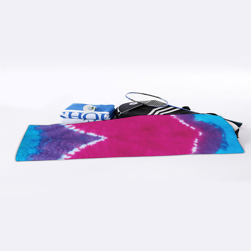 Colorful Heart Tie Dye Print Sports Towel