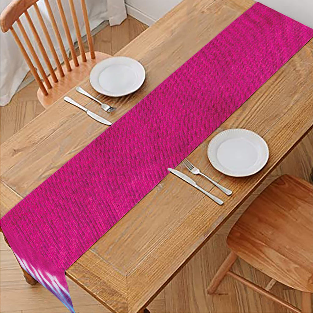 Colorful Heart Tie Dye Print Table Runner