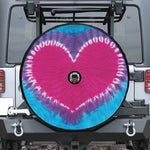 Colorful Heart Tie Dye Print Tire Cover With Camera Hole