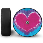 Colorful Heart Tie Dye Print Tire Cover With Camera Hole