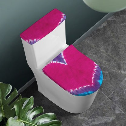 Colorful Heart Tie Dye Print Toilet Lid And Tank Cover Set