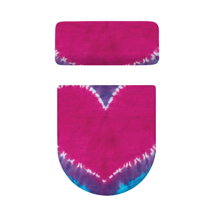 Colorful Heart Tie Dye Print Toilet Lid And Tank Cover Set