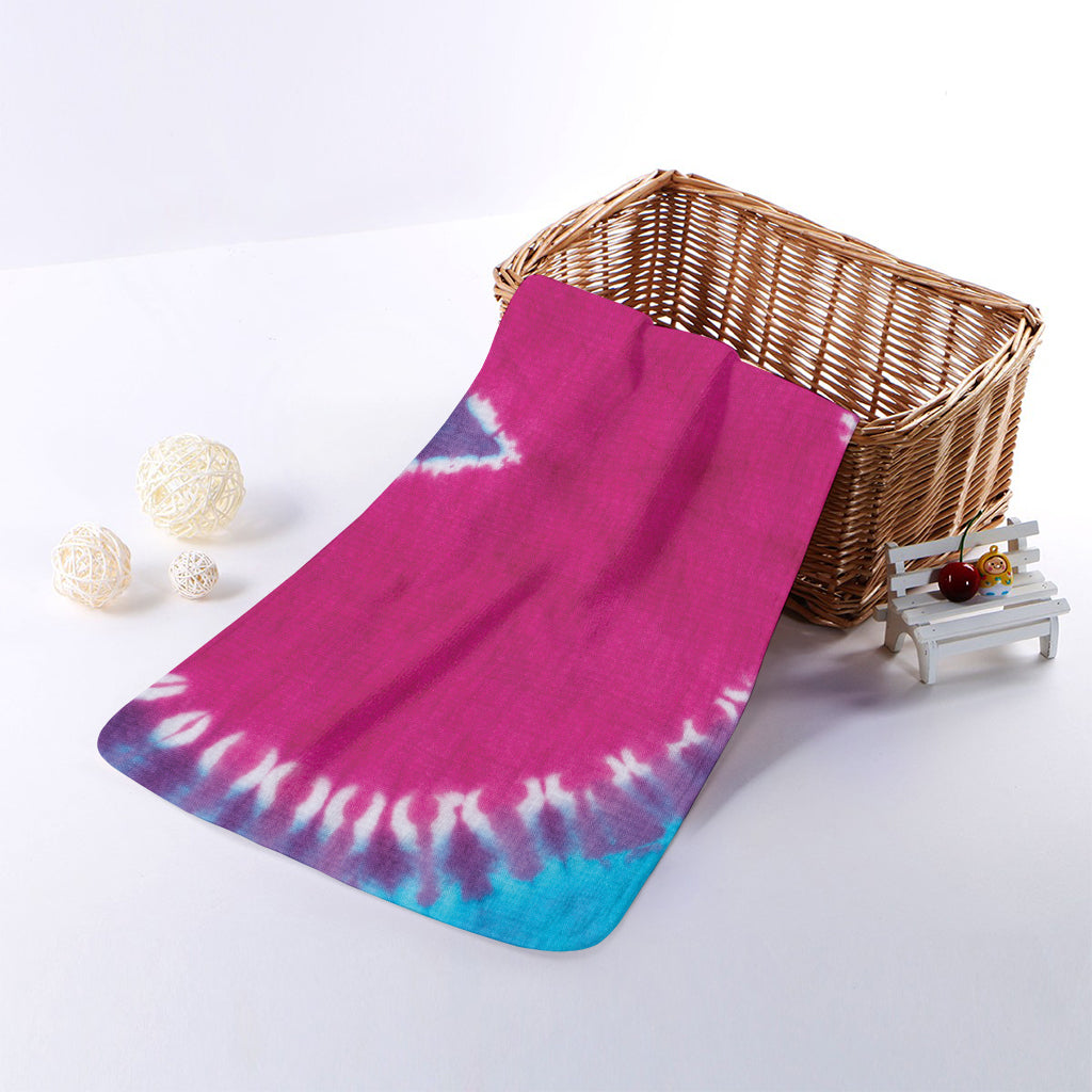 Colorful Heart Tie Dye Print Towel