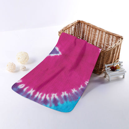 Colorful Heart Tie Dye Print Towel