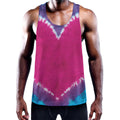 Colorful Heart Tie Dye Print Men's Workout Tank Top