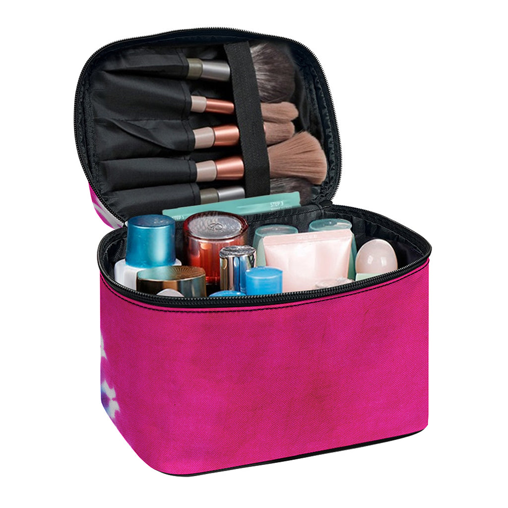 Colorful Heart Tie Dye Print Travel Makeup Bag
