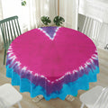 Colorful Heart Tie Dye Print Waterproof Round Tablecloth