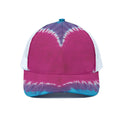 Colorful Heart Tie Dye Print White Mesh Trucker Hat