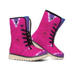 Colorful Heart Tie Dye Print Winter Boots