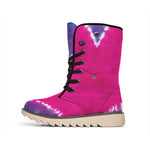 Colorful Heart Tie Dye Print Winter Boots
