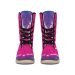 Colorful Heart Tie Dye Print Winter Boots